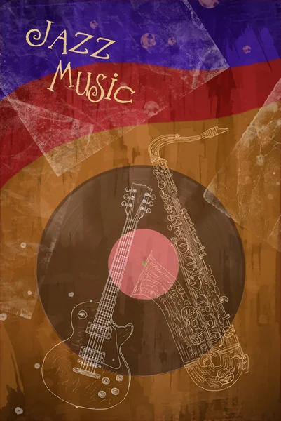 Music theme drawings -retro banners — Stock Photo, Image