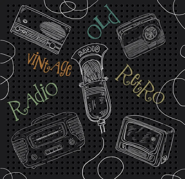 Ilustração antiga do rádio — Fotografia de Stock