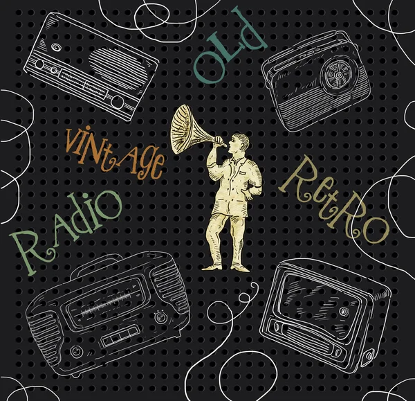 Ilustração antiga do rádio — Fotografia de Stock