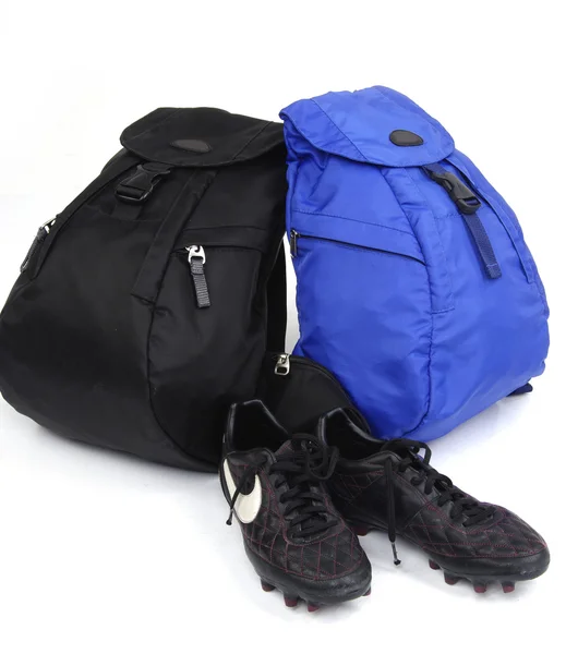 Spor ayakkabı. Futbol Ayakkabı ve çanta. — Stok fotoğraf