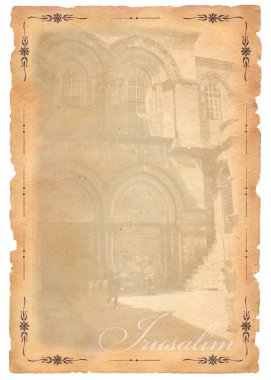 irusalim manzaralı eski kartpostal