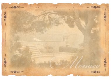 monaco manzaralı eski kartpostal