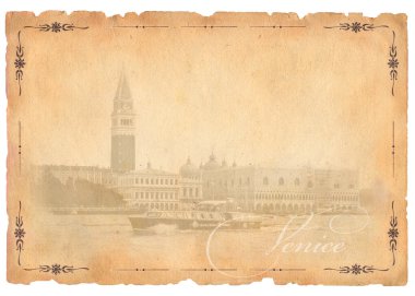 Venedik manzaralı eski kartpostal