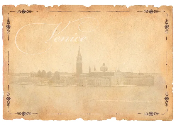 Alte Postkarte mit Blick auf Venedig — Stockfoto