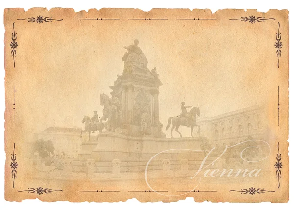 Vieille carte postale avec vue Vienne — Photo