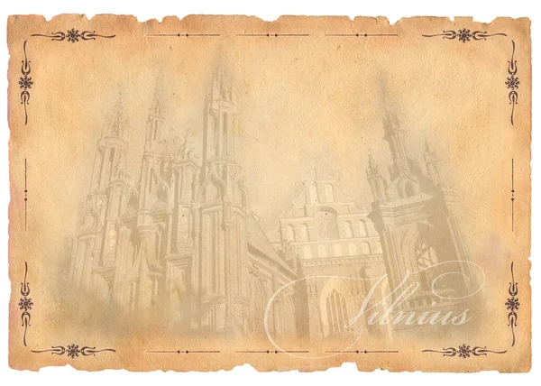 vilnius manzaralı eski kartpostal