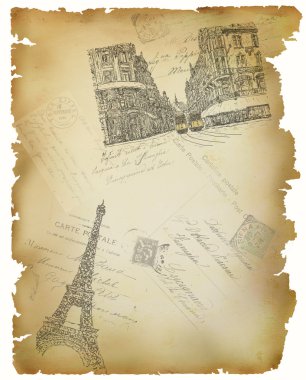 eski kartpostallar illüstrasyon