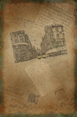 eski kartpostallar illüstrasyon