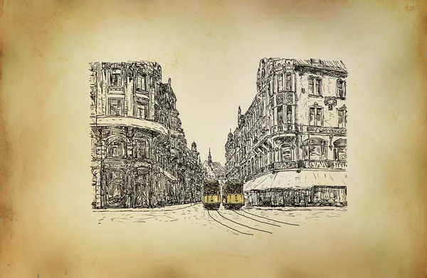 Old town illustration — Stock Photo, Image