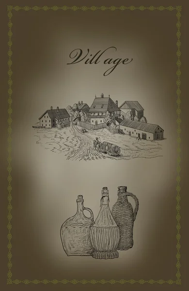 Old village illustration — Stock Photo, Image