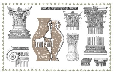 Eski Yunan set illüstrasyon