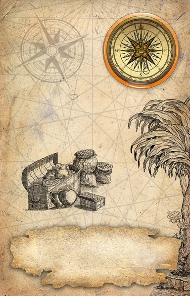 Iconos de mapa pirata —  Fotos de Stock