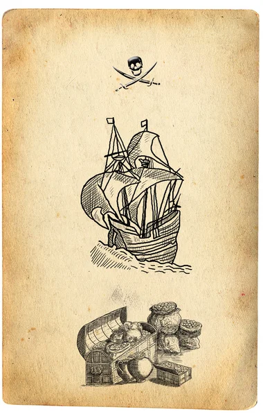 Пірат іконки карта — стокове фото