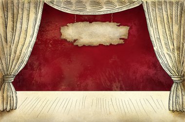 Theater stage with curtain clipart