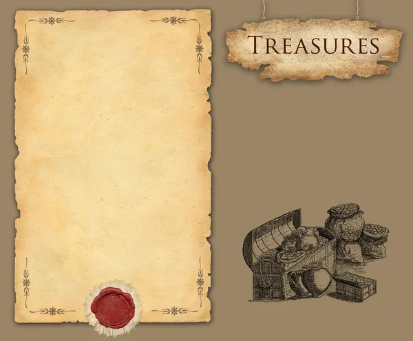 Treasures illustration — Stock Photo, Image