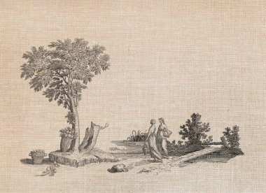 eski köy illüstrasyon