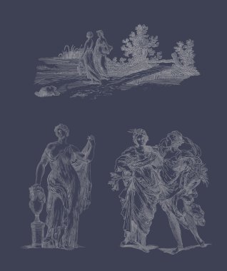 Yunan Tanrıçalarına illüstrasyon