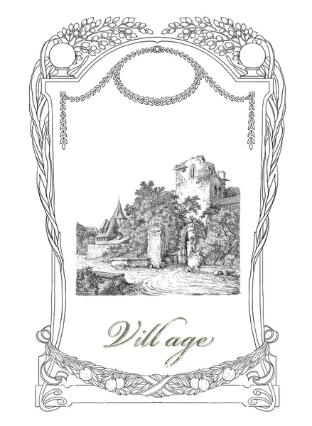 Illustrazione villaggio — Foto Stock