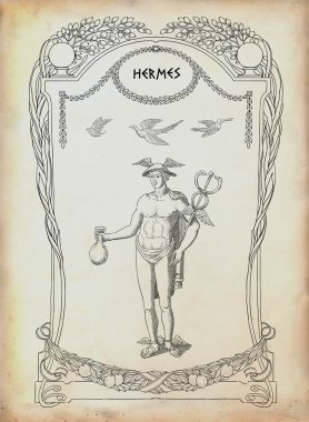Yunan tanrısı hermes illüstrasyon