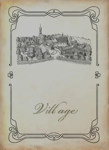 Village illustration — Stock Photo, Image