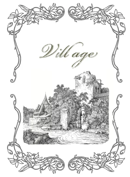 Village illustration — Stock Photo, Image