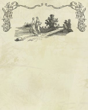 eski köy illüstrasyon