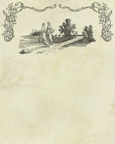 eski köy illüstrasyon