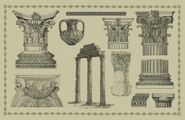 Old greek set illustration — Stock Photo, Image