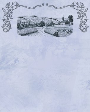 eski köy illüstrasyon