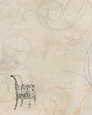 eski bir kağıt sandalye çizim ile