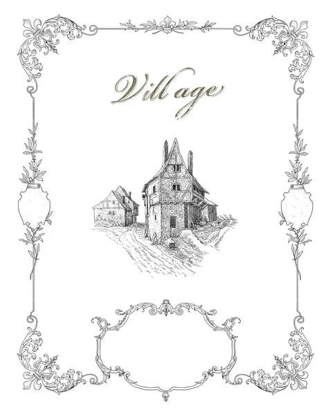 Illustrazione villaggio — Foto Stock