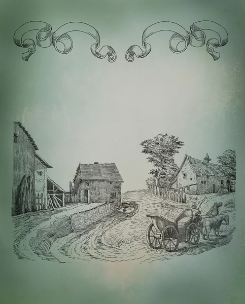 Illustration du vieux village — Photo