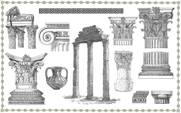 Old greek set illustration — Stock Photo, Image