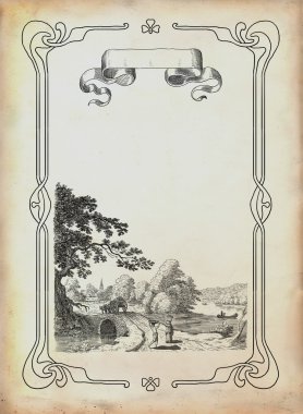 eski köy illüstrasyon