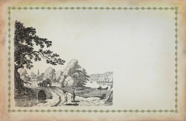 eski köy illüstrasyon