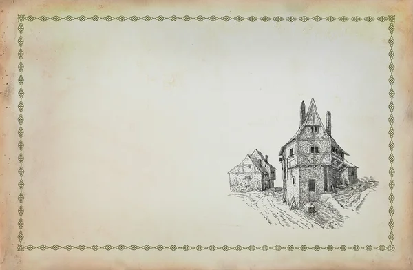 Old village illustration — Stock Photo, Image