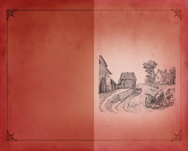 eski köy illüstrasyon