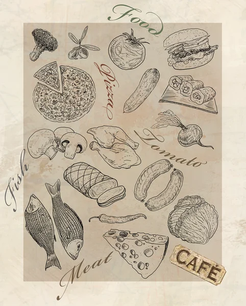 Food set icons — Stock Photo, Image