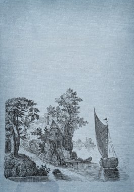 eski köy illüstrasyon