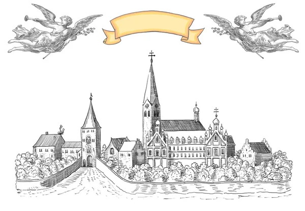 Altstadt-Illustration — Stockfoto