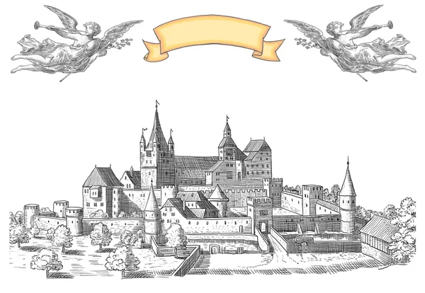 Stare Miasto ilustracja — Zdjęcie stockowe