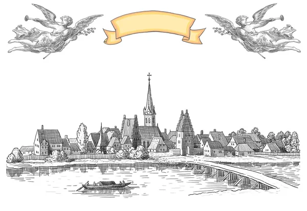 Staré město ilustrace — Stock fotografie