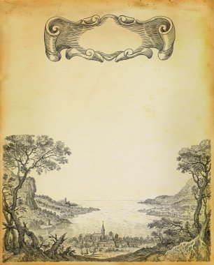 eski köy illüstrasyon