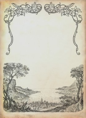 eski köy illüstrasyon