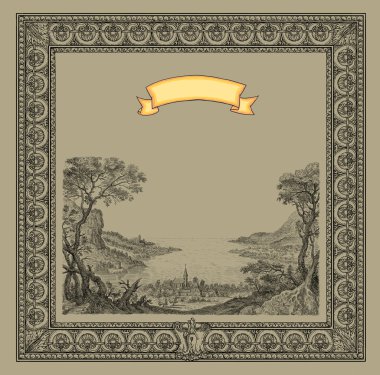 eski köy illüstrasyon