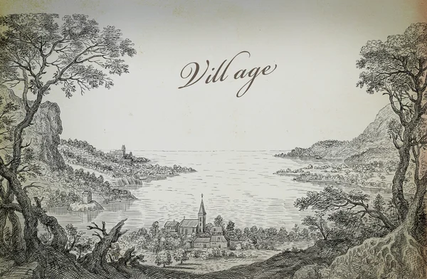 Illustration du vieux village — Photo