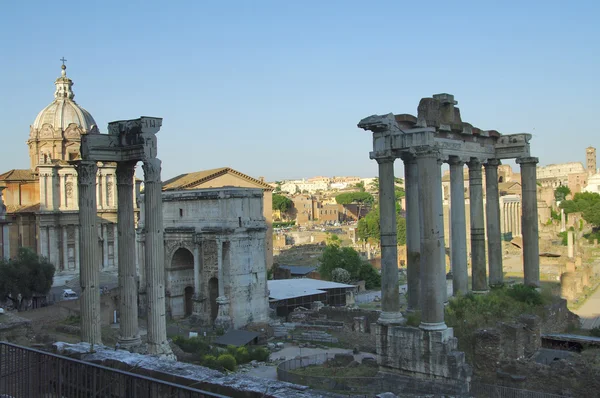 古罗马广场废墟 （古罗马） 在罗马，意大利 — 图库照片