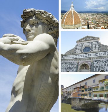 Collage of landmarks of Florence, Italy clipart