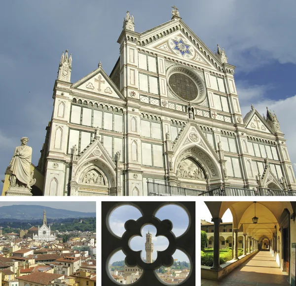 Collage van bezienswaardigheden, florence, Toscane, Italië — Stockfoto