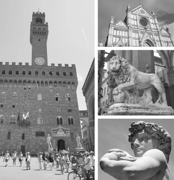 Коллаж достопримечательностей, Флоренция, Тоскана, Италия — стоковое фото
